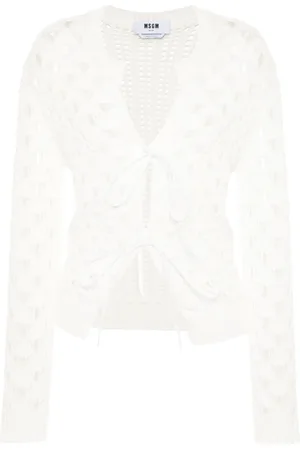 Msgm Open-knit cotton cardigan