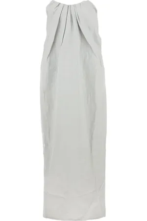 CO Strapless pleat-detail shift maxi dress