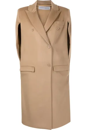 Gloria Coelho Asymmetric wool cape coat
