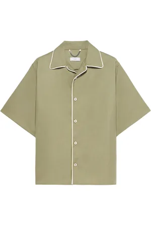 1989 STUDIO Logo-print contrast-trim shirt