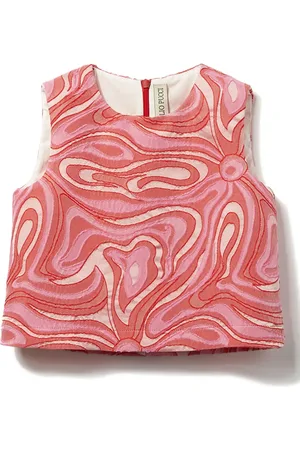 PUCCI Junior Marmo-jacquard sleeveless top
