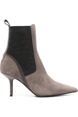 Brunello Cucinelli Monili chain-detail leather 85mm boots
