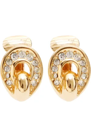 Dior Rhinestone-embellished clip-on stud earrings