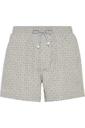 Brunello Cucinelli Geometric-print swim shorts