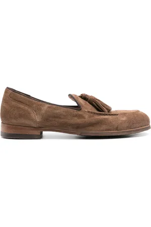ALBERTO FASCIANI Tassel-detailed suede loafers