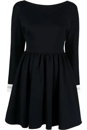 Miu Miu Ribbed-trim long sleeve dress