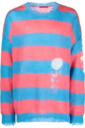 Members OF The Rage Distressed striped jumper