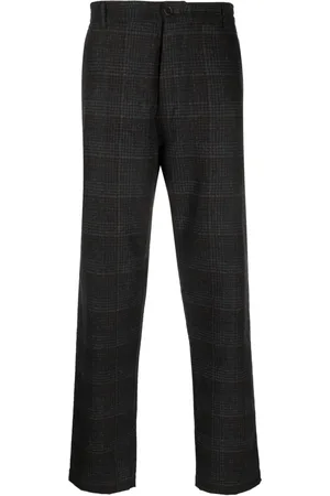 Universal Works Plaid check-pattern knitted trousers