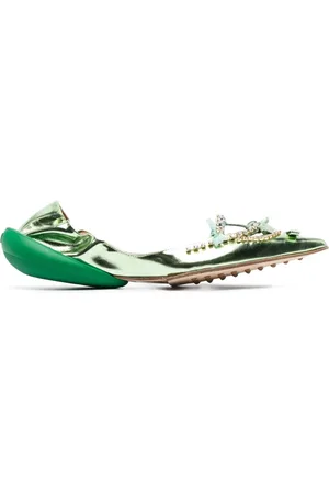 13 09 SR Metallic pointy-tip ballerina flats