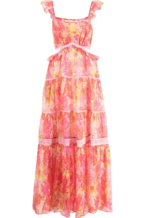 LOVESHACKFANCY Ruffled tiered long dress