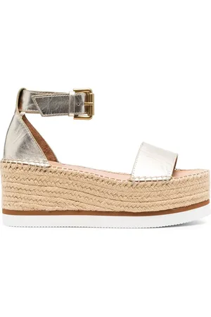 See by Chloé Flatform metallic espadrilles