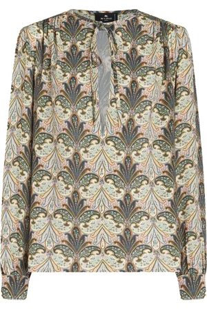 Etro Paisley-print front-tie blouse