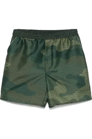 Balmain Camouflage monogram-print shorts