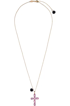 Dolce & Gabbana 18kt yellow sapphire cross charm necklace