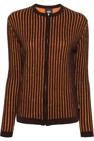 VERSACE 2000s embroidered zip-up cardigan