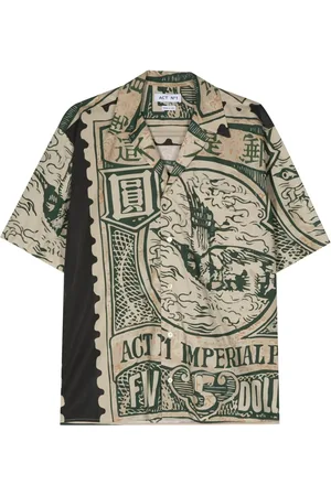 ACT N°1 Abstract-print cotton shirt