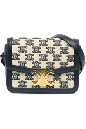 Céline 2021 Teen Embroidered Canvas Triomphe crossbody bag