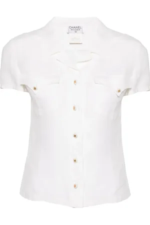 CHANEL 1997 short-sleeved linen shirt