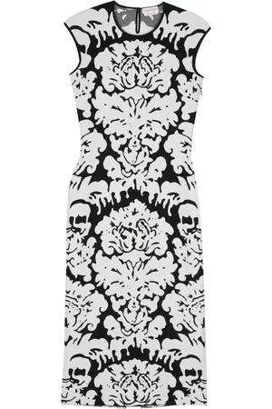 Alexander McQueen Damask intarsia-knit midi dress