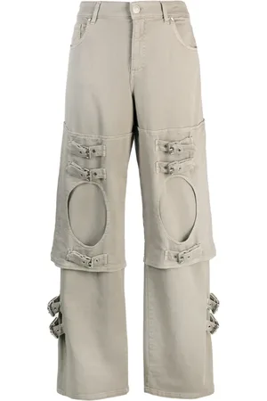 BLUMARINE Buckle-detail boyfriend jeans