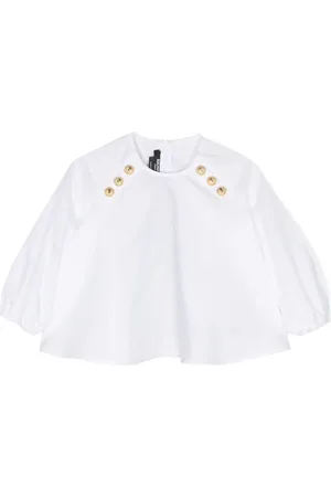 Balmain Decorative-button cotton blouse
