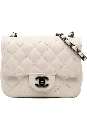 CHANEL 2016-2017 Mini Square Classic Crumpled Calfskin Single Flap crossbody bag