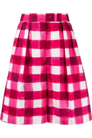 Msgm Gingham-print tailored knee-length shorts