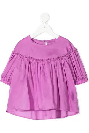 Il gufo Ruched-detail cotton blouse