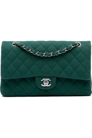 CHANEL 2017-2018 Medium Classic Jersey Double Flap shoulder bag