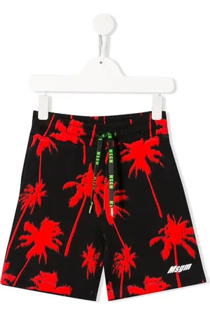 Msgm Palm tree print shorts