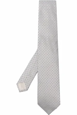 D4.0 Embroidered-design silk tie