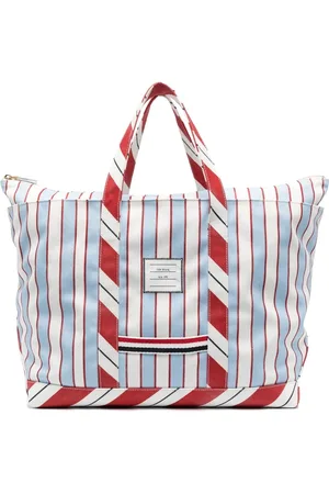 Thom Browne Logo patch striped tote bag