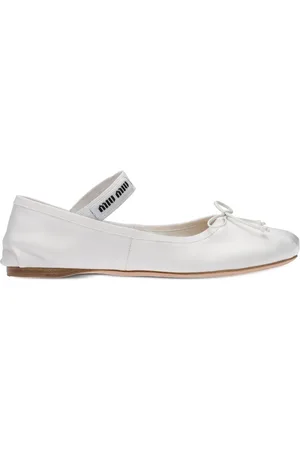 Miu Miu Logo-strap ballerina shoes