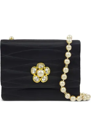 CHANEL 1990-2000 floral-appliqué shoulder bag
