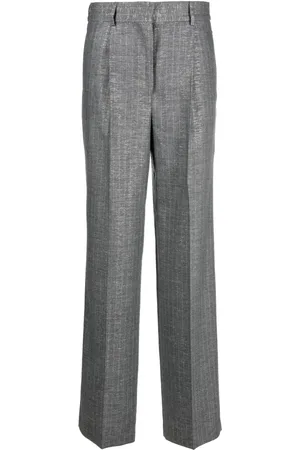 Msgm Shiny Pinstriped wide-leg trousers