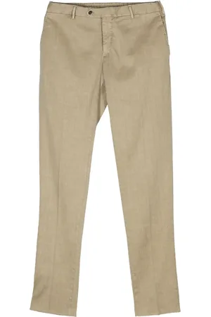 PT Torino Mid-rise linen blend chinos