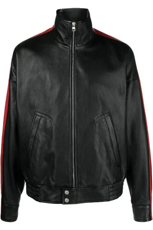 Alexander McQueen Striped leather Biker jacket