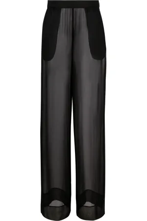 Saint Laurent Semi-sheer wide-leg trousers