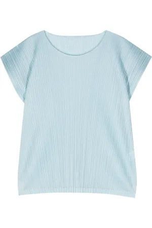 PLEATS PLEASE ISSEY MIYAKE Cap-sleeve plissé-effect blouse