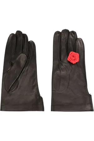 Canaku Floral-appliqué leather gloves
