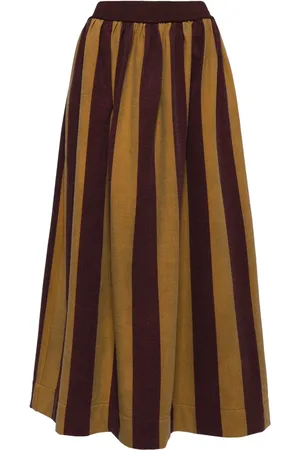 UMA WANG Striped A-line midi skirt