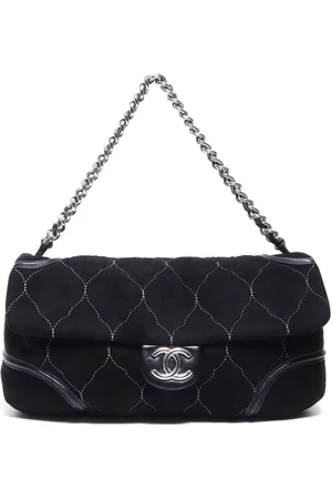 CHANEL 2008-2009 suede shoulder bag