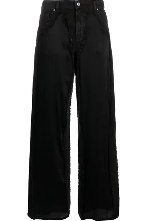 BLUMARINE High-waist satin-panelled jeans