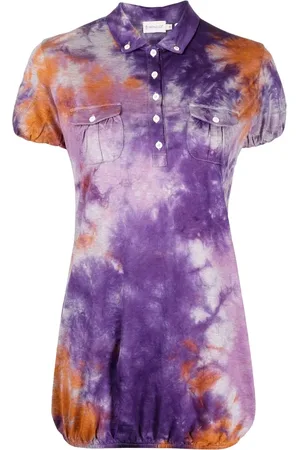 Stain Shade Tie-dye print polo top