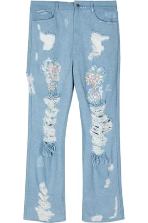 Collina Strada Sequin-detail distressed jeans