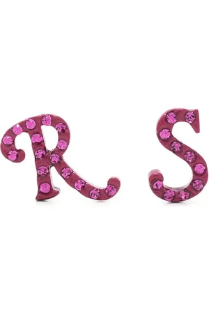 RAF SIMONS Logo-lettering stud earrings