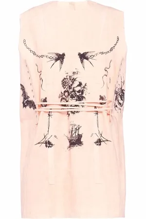 Prada Printed slub canvas top
