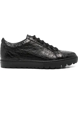 Kiton Crocodile-embossed leather sneakers