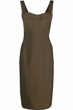 VERSACE Safety pin-detail midi dress