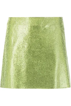 Nué Notes Rhinestone-embellished silk mini skirt